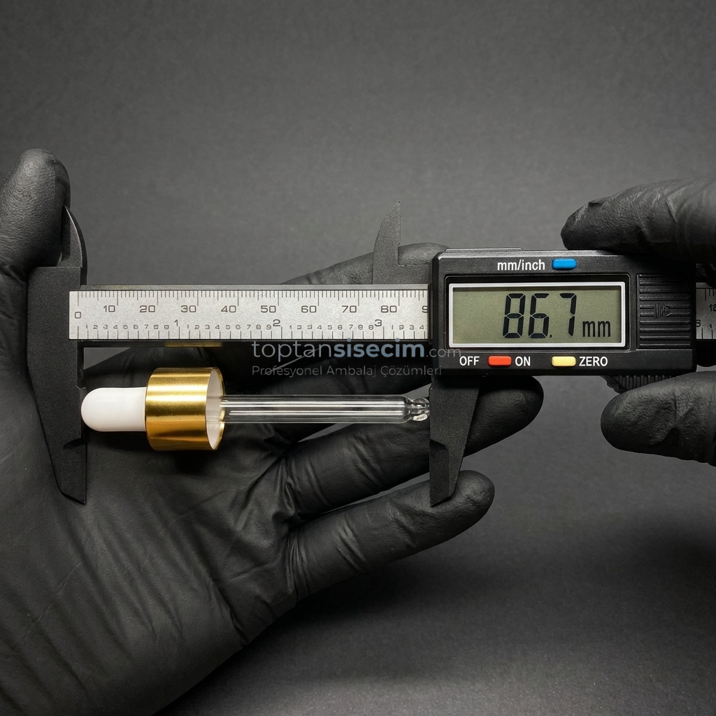 18 MM 20 CC BEYAZ EMZİKLİ GOLD METAL CAM DAMLALIK TAKIMI