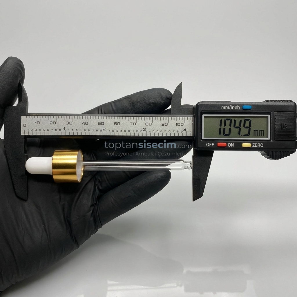 18 MM 50 CC BEYAZ EMZİKLİ GOLD METAL CAM DAMLALIK TAKIMI