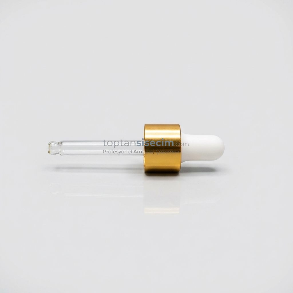 18 MM 10 CC BEYAZ EMZİKLİ GOLD METAL CAM DAMLALIK TAKIMI