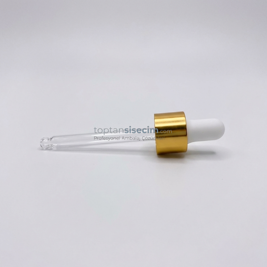 18 MM 30 CC BEYAZ EMZİKLİ GOLD METAL CAM DAMLALIK TAKIMI
