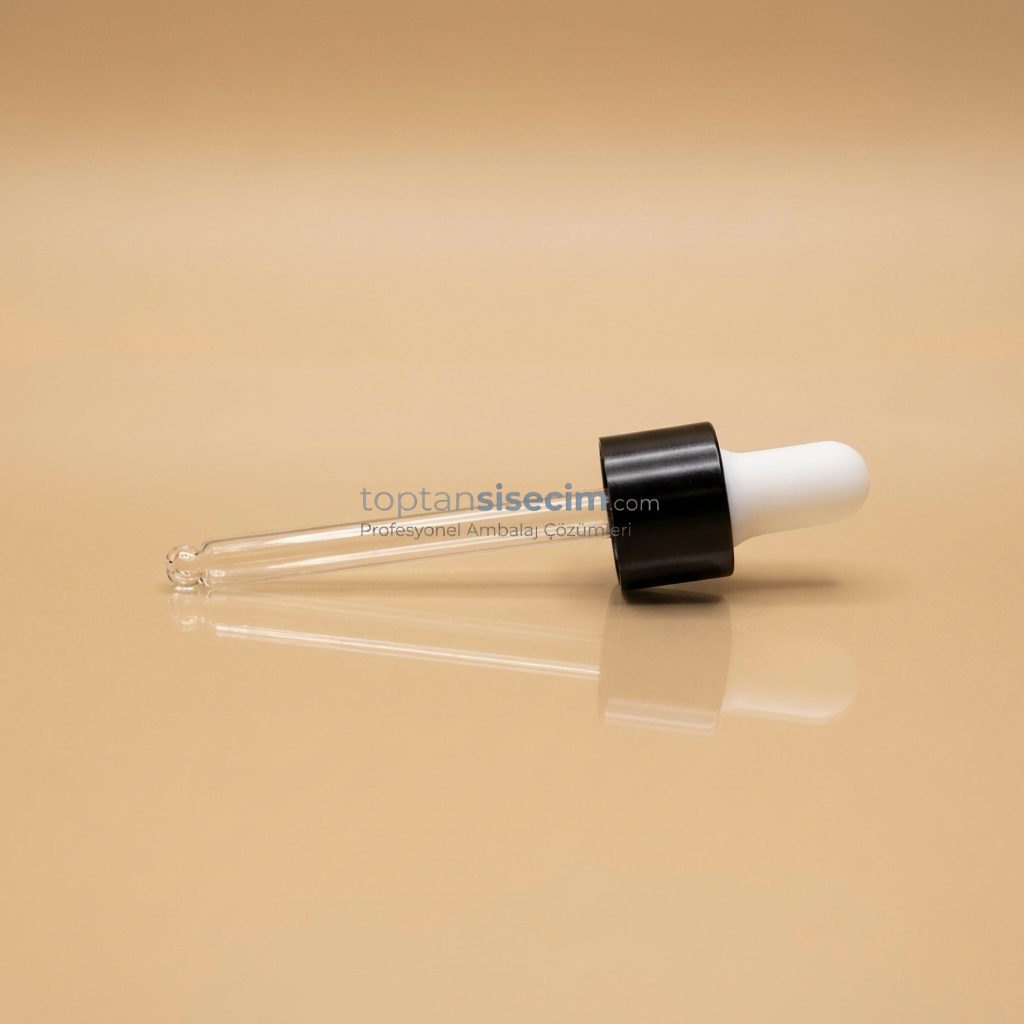 18 MM 30 CC BEYAZ EMZİKLİ SİYAH METAL CAM DAMLALIK TAKIMI