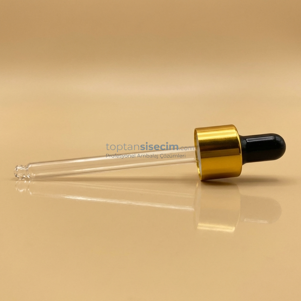 18 MM 50 CC SİYAH EMZİKLİ GOLD METAL CAM DAMLALIK TAKIMI