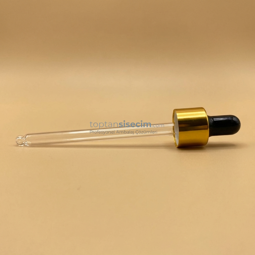 18 MM 100 CC SİYAH EMZİKLİ GOLD METAL CAM DAMLALIK TAKIMI