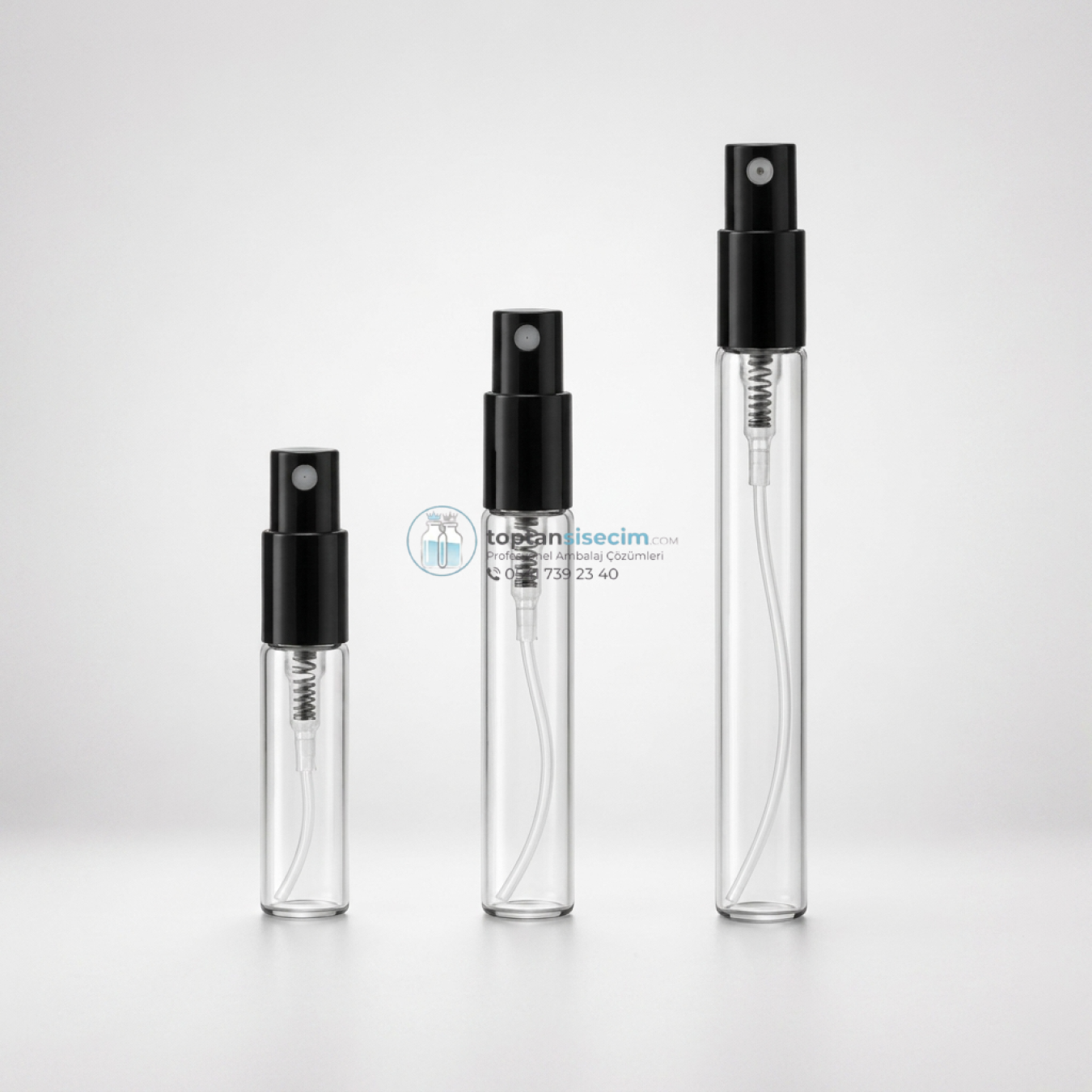 TESTER BLACK 3-5-10 ML CAM PARFÜM ŞİŞESİ SİYAH SPREY BAŞLIKLI