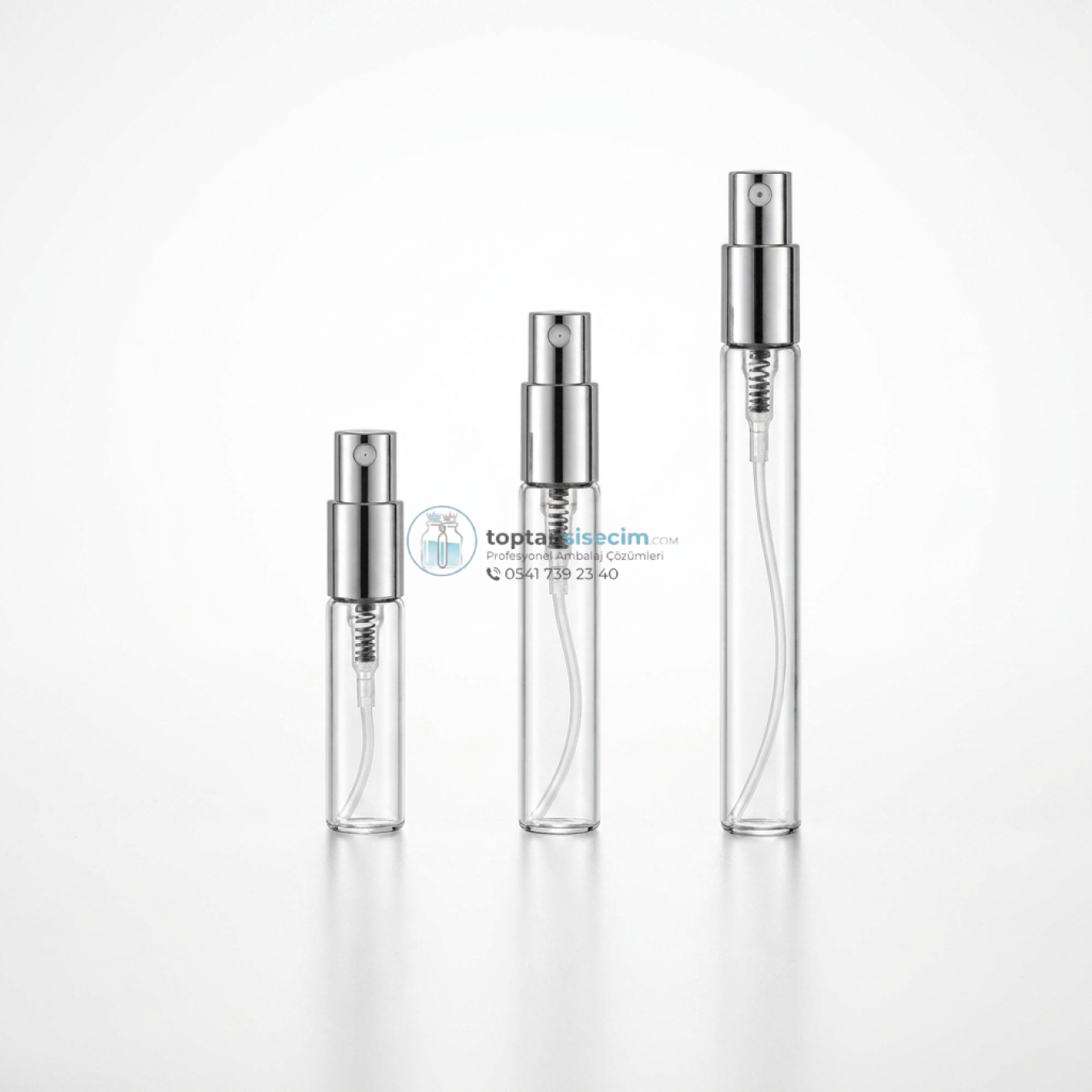 TESTER SILVER 3-5-10 ML CAM PARFÜM ŞİŞESİ GÜMÜŞ SPREY BAŞLIKLI