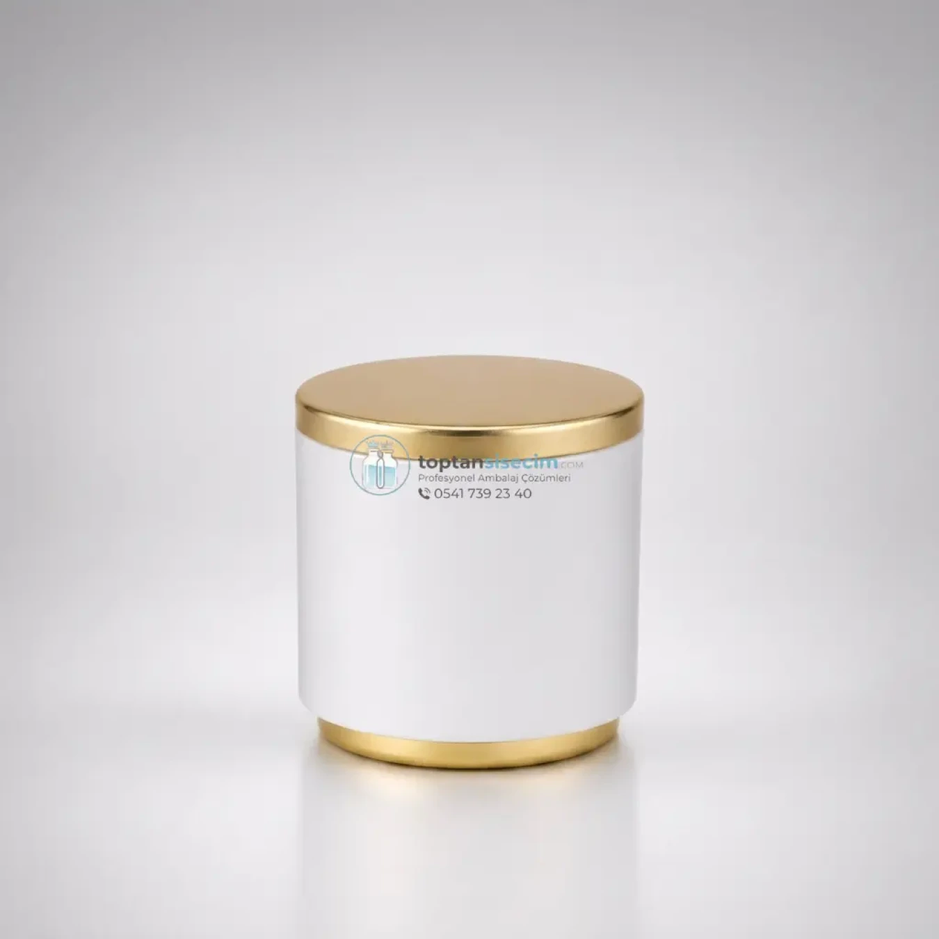 PLPAR01 WHT BEYAZ MAT GOLD DETAYLI PARFÜM ŞİŞESİ KAPAĞI