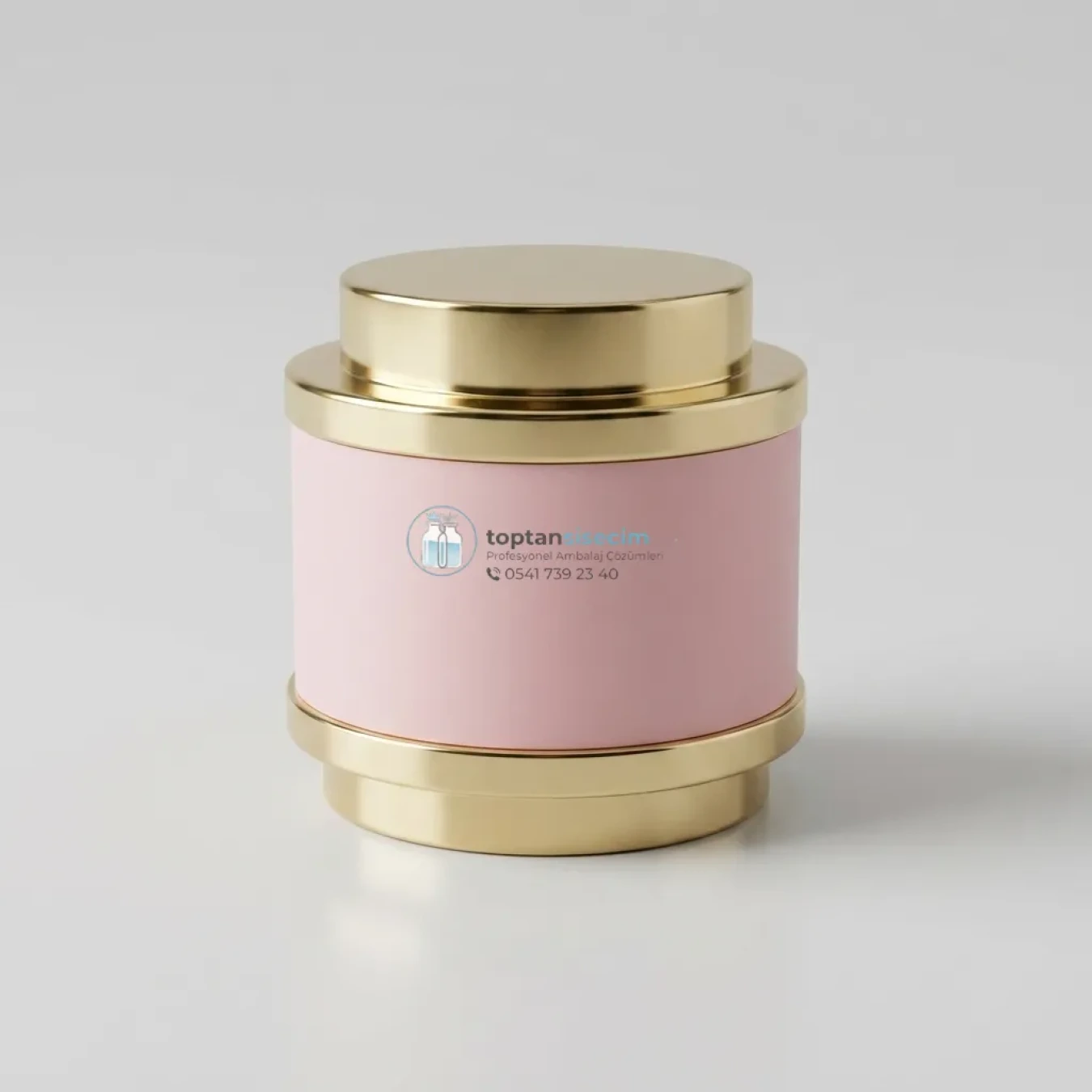 XC0108 PUDRA PEMBE GOLD DETAYLI PARFÜM ŞİŞESİ KAPAĞI